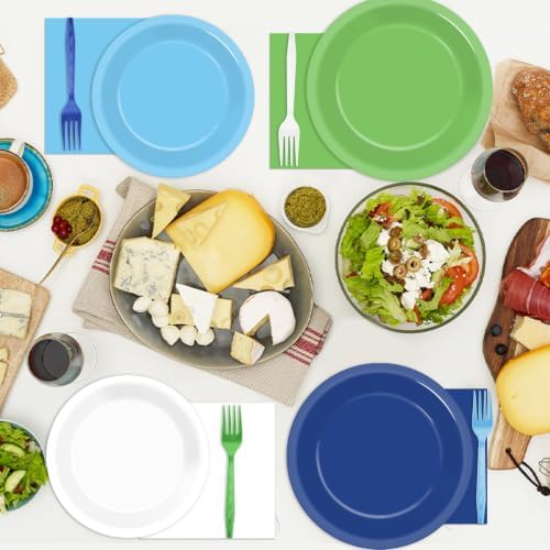96PCS Golf Party Decorations Blue and Green Plates and Napkins Disposable Hole in One Golf Theme Tableware Dinnerware Set for Birthday Baby Shower Graduation Retirement Party Supplies Serves 24 Guests - Image 5