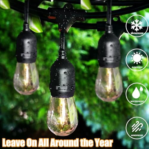 Outdoor String Lights 96FT(48×2), Commercial Grade Heavy Duty Patio Lights - Image 4