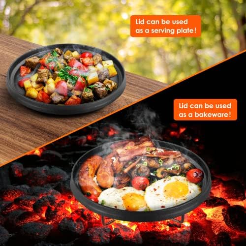 LIFERUN 4.2 Quart Cast Iron Dutch Oven Pot with Lid, Black - Image 4