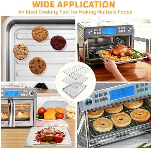 GWY 3-Pack Air Fryer Replacement Parts Compatible with Emeril Lagasse Dual Zone 25 QT Air Fryer Convection Toaster Oven, Includes Food-Grade Steel Mesh Basket, Wire Rack & Grill Pan, Dishwasher Safe - Image 7