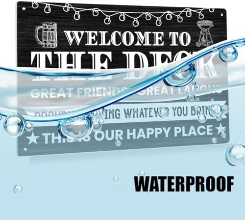 BEASTZHENG Welcome to The Deck Metal Sign Backyard Decor Outdoor Wall Art - Image 3