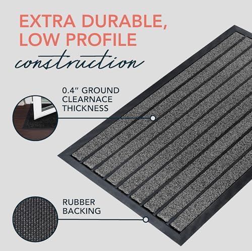 ubdyo Extra Durable Door Mat Outside Entrance (32" x 20", Bright Grey) - Image 4