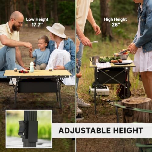Outsunny 3ft Portable Camping Table Storage Bag Aluminum Lightweight Brown - Image 5