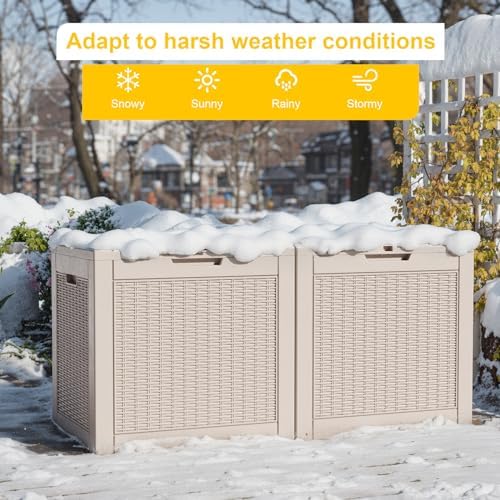 31 Gallon Waterproof Outdoor Storage Box,Resin Deck Box,Lockable Outside Storage Box Container for Patio Furniure,Garden,Pool Tools (31 Gallon,Grey) - Image 5