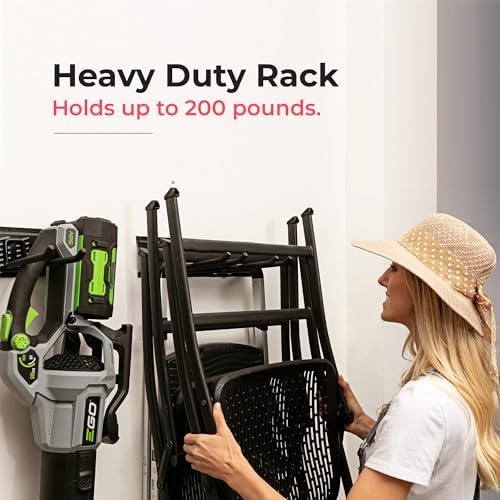 TIDYME Garage Tool Organizer Wall Mount, 32", 2 Racks 4 Hooks, 200 lbs - Image 3