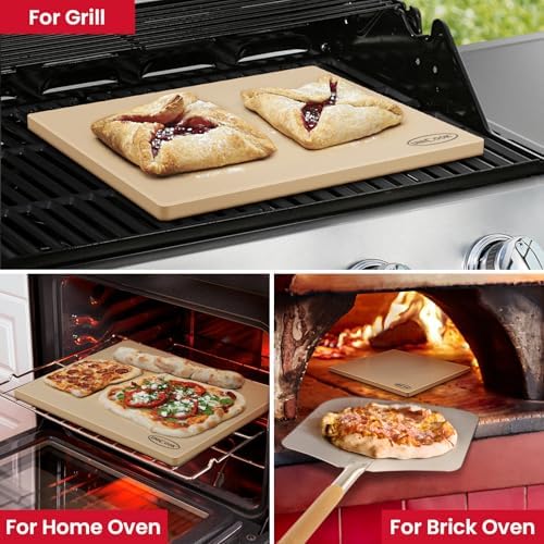 Unicook 20 x 16 Inch Extra Large Pizza Stone for Oven and Grill, 15.8 Lbs - Image 4