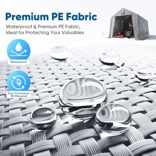 Quictent 8x8FT Storage Shelter Portable Shed with Roll-Up Door&Mesh Vents - Image 4