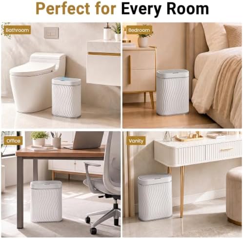 Ogikey Bathroom Small Trash Can with Automatic Touchless Lid, 2.6 Gallon Smart Garbage Can Narrow Waterproof Trash Bin for Bedroom, Office, Living Room - Image 6