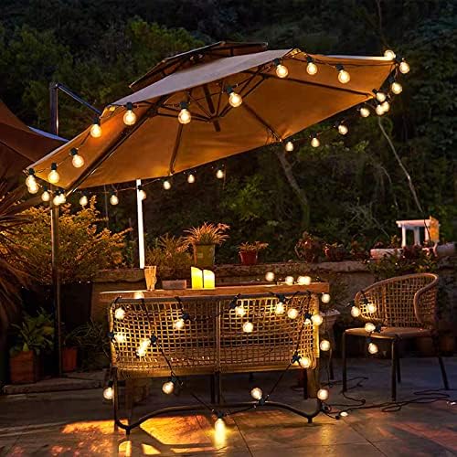 Mlambert 50Ft LED Outdoor String Lights G40 Globe Dimmable Patio Light, Waterproof Hanging String Light with 27 Warm White Shatterproof Bulbs(2 Spare) - Image 2