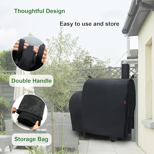 Outdoor Grill Cover for Royal Gourmet CC1830F/CC1830FC/CC1830FB 28-Inch Barrel Charcoal Grill, Waterproof 600D Heavy Duty BBQ Grill Cover, Cover Geny Grill Covers Fit Royal Gourmet CC Series Grills. - Image 6