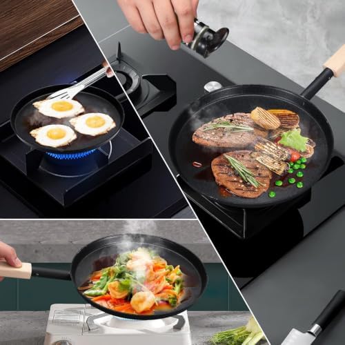 bodkar Frying Pan Skillet Pre-Seasoned 8-inch Flat Griddle Pan - Image 7