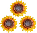 YEAHOME Sunflower Wall Decor - 9'' Metal Flower Wall Art Decorations 3 PACK Spring Yard Garden Sunflower Decor Hanging for Kitchen, Bathroom, Bedroom, Set of 3 Handmade Gift for Home, Indoor, Outdoor by YEAHOME