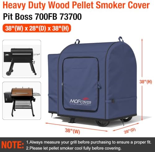 Foldable Grill Cover for Pit Boss 700FB 73700, Waterproof 600D Heavy Duty Wood Pellet Smoker Cover, Fade＆Tear Resistant Pellet Grill Cover for Lexington 500 540,Blue - Image 5