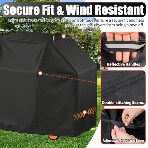 i COVER Grill Cover, 60 inch BBQ Grill Cover for Outdoor Grill, Waterproof BBQ Cover, Fade Resistant Barbecue Gas Grill Covers for Weber, Char-Broil, Nexgrill and More - Image 4