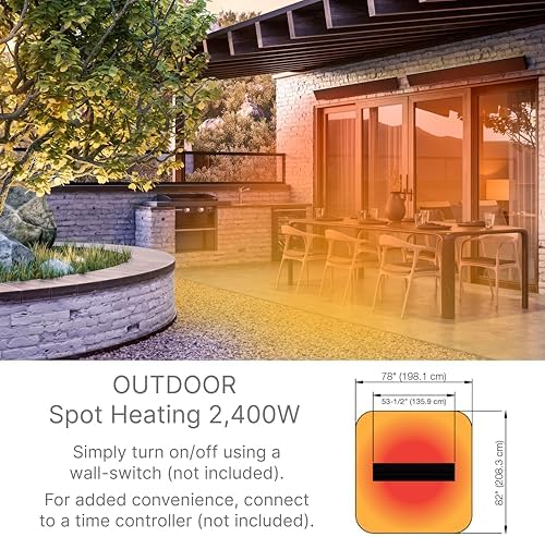 Dimplex DLW Wall/Ceiling Radiant Patio Heater - 2400W - White, 240V - Image 7