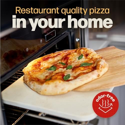 Hans Grill Rectangular Pizza Stone with Peel, 15 x 12 Inch Cordierite Stone - Image 5