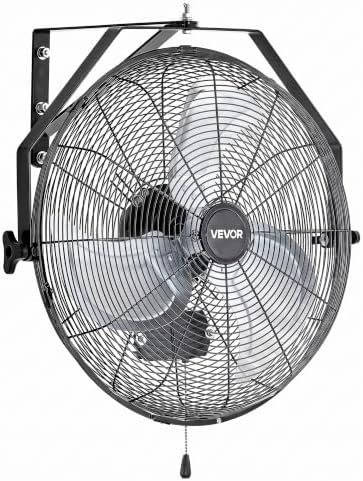 VEVOR Wall Mount Fan, 18 Inch 4150 CFM, 3-speed Wall Mounted Metal Fan by VEVOR