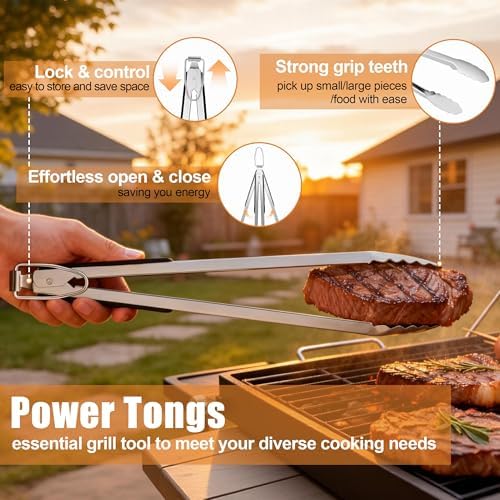 HaSteeL BBQ Accessories, 18In Grill Tools for Outdoor Grill - 4 Pack - Image 4
