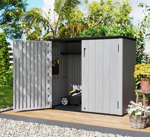 ZZM 37 Cu.ft Outdoor Storage Cabinet with One Tool Kit, Horizontal Storage Shed for Garage, Bike, Garbage Cans, Garden Accessories - Image 2
