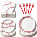 100 Pcs Disposable Baseball Party Tableware Set for 25 Guests by COSINIA