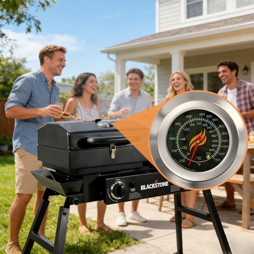 Temperature Gauge for Blackstone Tailgater Combo 1555 Griddle Parts, 3" Dia - Image 3