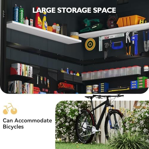 Aoxun 4' x 6' Dark Gray Resin Outdoor Storage Shed - Image 5