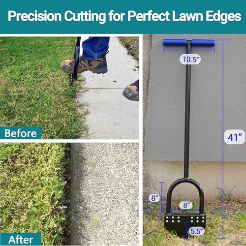 One-Piece 41in Manual Edger Lawn Tool with Spring Steel Blade - Image 3
