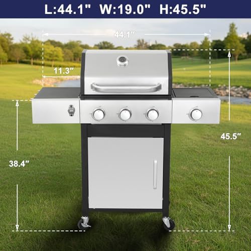3-Burner Propane Gas Grill with Side Burner - Image 2