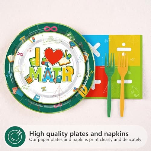 96 Pcs Math Birthday Party Decorations, Serves 24 - Image 2