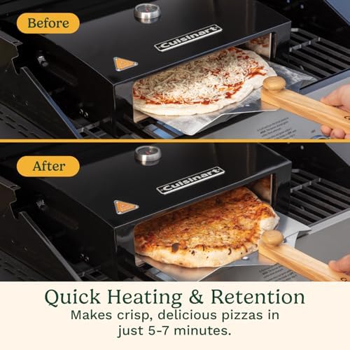 Cuisinart Grill Top Pizza Oven Kit, Portable Make Your Own Pie Set With Pizza Peel and Cordierite Stone, Baking Oven for Backyard Homemade Pizzas, Perfect Pie Accessory - Image 5