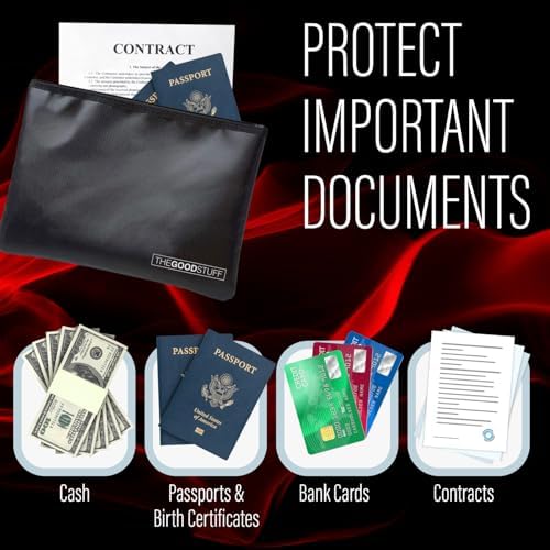 Fireproof Document Pouch (10"x13")- Protect Cash with a Fire Safe Money Bag - Image 3
