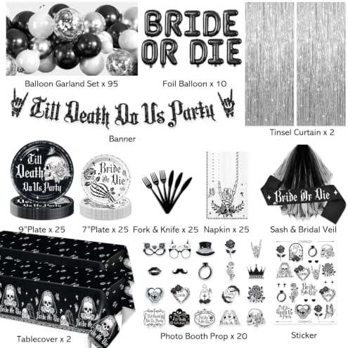 Cocomigo 258Pcs Till Death Do Us Party Bachelorette, All-in-One Decor Set - Image 2