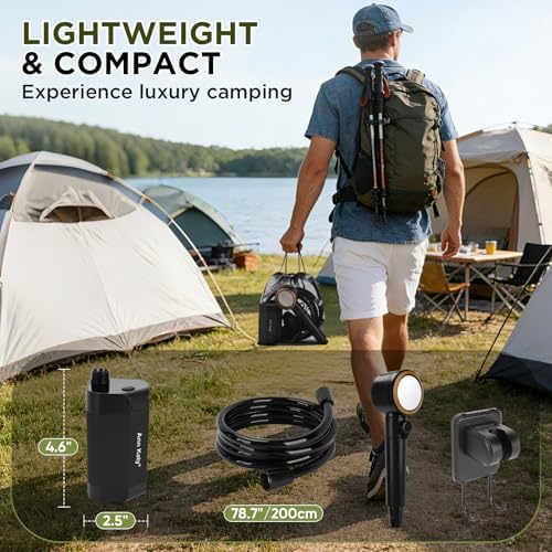 Ann Katy Portable Camping Shower Pump,Rechargeable Electric Outdoor Shower - Image 6