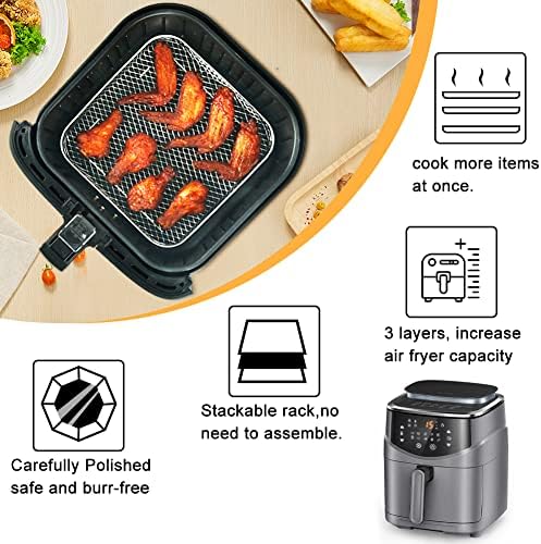 BYKITCHEN 7 inch Square Air Fryer Rack for Ninja Crispi Airfryer - Image 4
