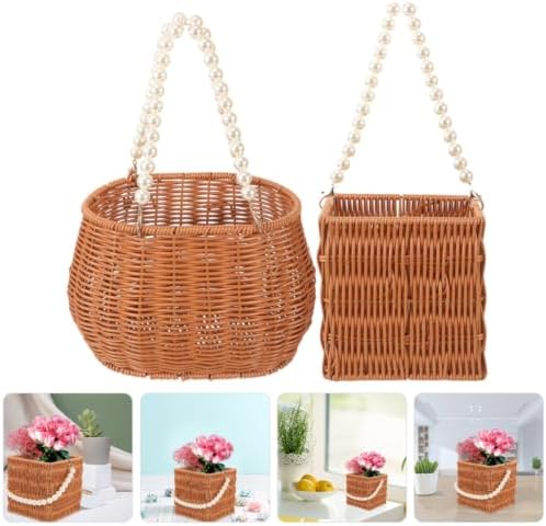 2 Pcs Oval Woven Rattan Storage Basket for Flowers - Image 7
