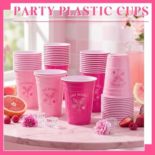LemonRoad 50 Pcs Pink Bachelorette Party Plastic Cups 16oz - Image 2