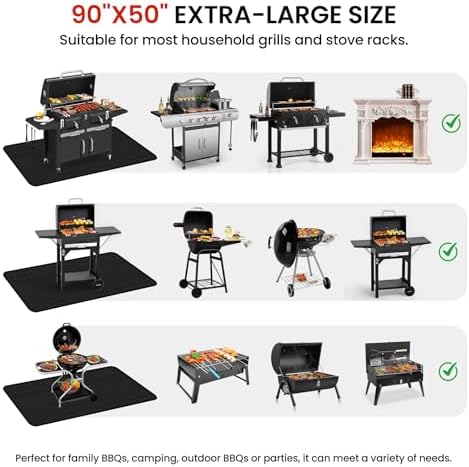 90 x 50 Inch Large Under Grill Mats for Outdoor Grill BBQ Mat - Image 3