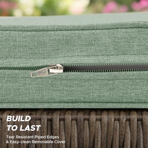 Outdoor Chair Cushions, Set of 4, 22 x 22 Inch, Sage Green - Image 6