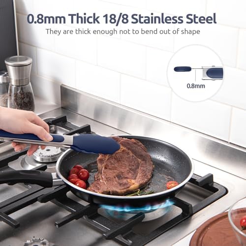 U-Taste Kitchen Tong for Cooking, 600ºF Heat-Resistant, 9in/Midnight Blue - Image 5
