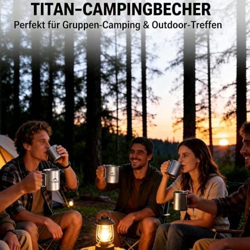 THTYBROS Titanium Cup Ultralight Camping Mug with Foldable Handle & Lid, Pure Titanium Cookware for Outdoor Hiking, Backpacking, Picnic, and Campfire - Image 5