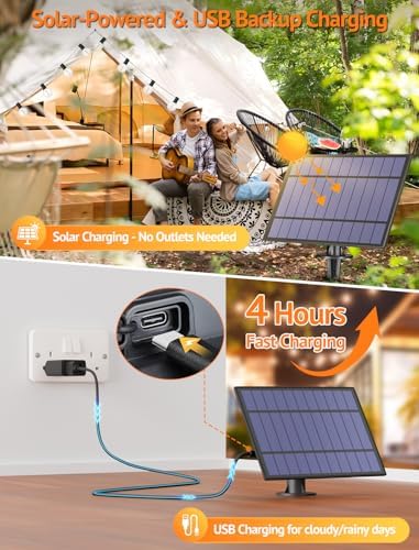 Larkvue 50FT(2x25FT) Solar String Lights with Remote, 20+2 G40 Bulbs, Black - Image 6