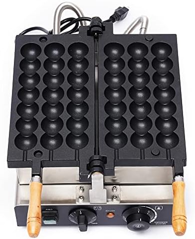 3-Grid Commercial Waffle Maker, 1500W Electric Mini Egg-Shaped Waffle Machine, Stainless Steel Waffle Iron Baker with Non-Stick Coating, 122-572℉ Temperature Adjustable - Image 4