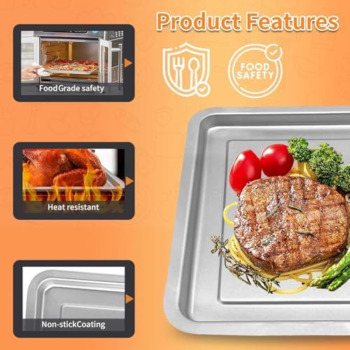 Air Fryer Replacement Tray for Emeril Lagasse 26 QT Extra Large Air Fryer, 12.5''×11.3'' Steel Air Fryer Accessories Grill Pan Plate Replacement Parts Rack - Image 3