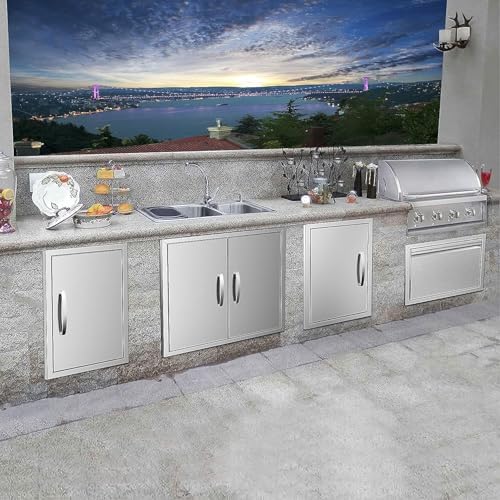 BBQ Access Double Doors 31Wx24H Flush Mount Stainless Steel Outdoor Kitchen Door for Outside Cabinets and BBQ Island - Image 7