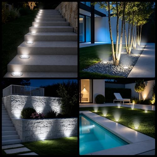 OULONGER 4.6inch Solar Ground Lights, Garden Solar Outdoor Waterproof Pathway Bright In-Ground Landscape Lights for Patio, Lawn, Yard, Driveway, Step and Walkway(White Light 16Packs) - Image 7