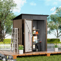 COMHOMA Shed Outdoor Storage Shed Metal,Lockable Doors Tool Sheds with Sloping Roof,Steel Garden Shed with Air Vent for Backyard,Patio,Lawn,Poolside(Brown,5'*3') by ComHoma