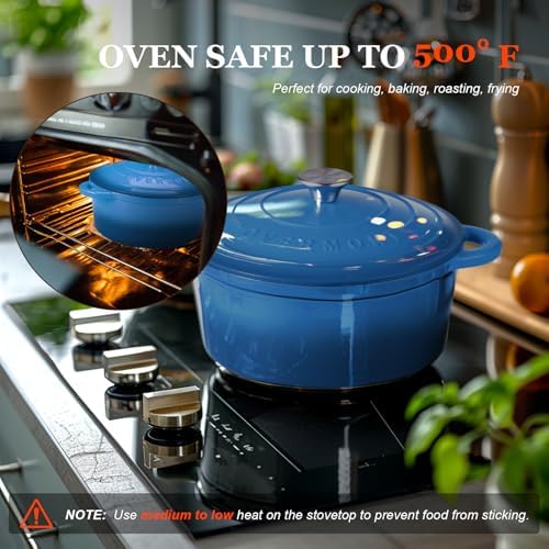 Overmont Enameled Cast Iron Dutch Oven - 7QT Pot with Lid Cookbook - Image 5