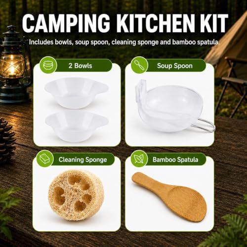 aiGear Camping Cookware with Pot Pan Kettle Cutlery Tableware 1-2 People - Image 5