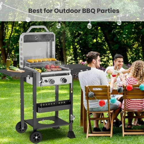 COWSAR 2-Burner Propane BBQ Grill 16000 BTU Stainless Steel Gas Grill - Image 7