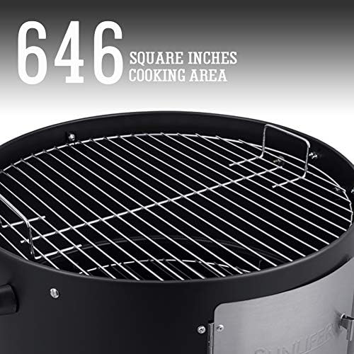 20.5 Inch Vertical Charcoal Smoker and Grill Combo - Image 3
